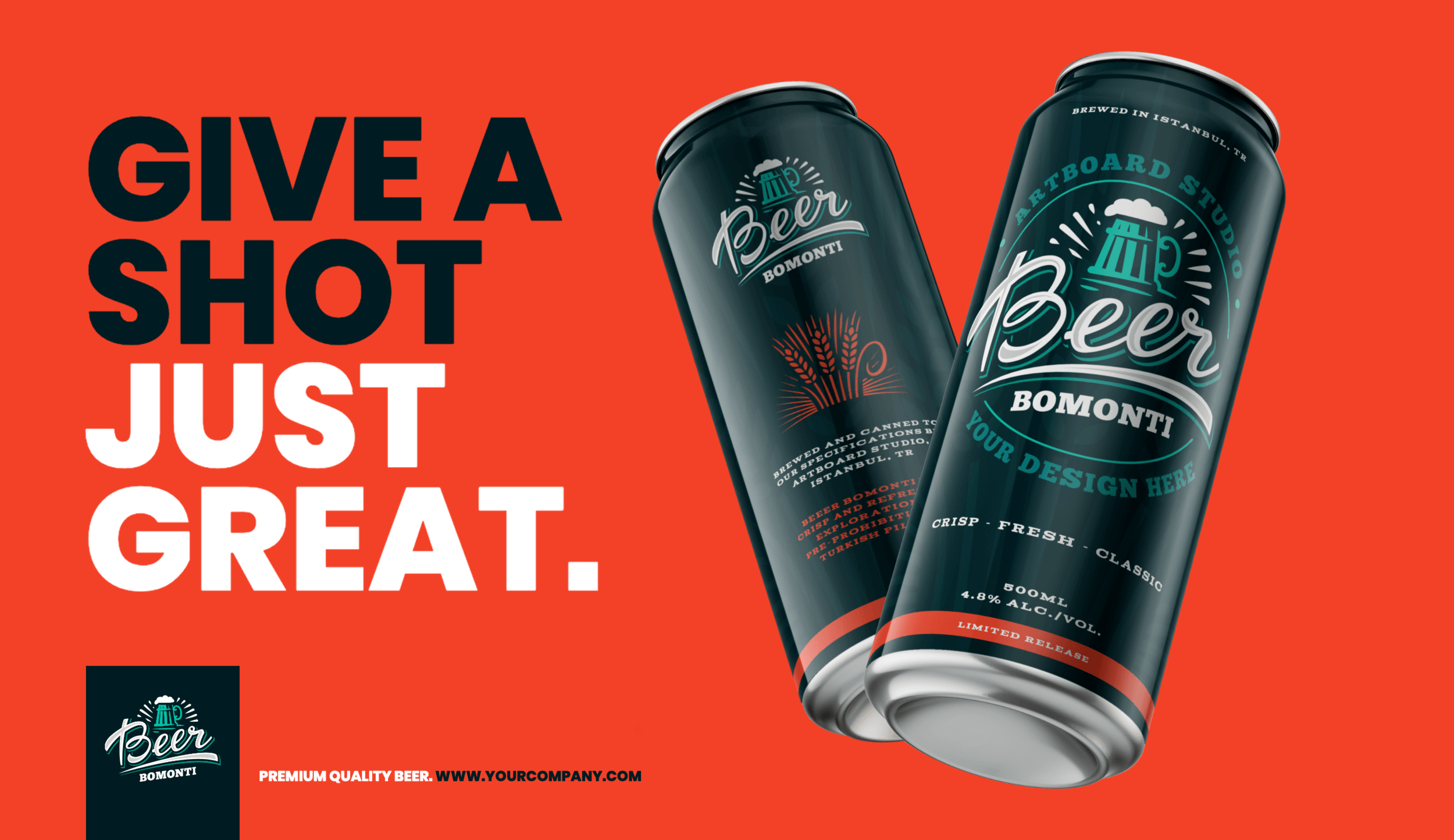 Here’s a look at how to design a banner. Cold Drink Can Mockup Scene