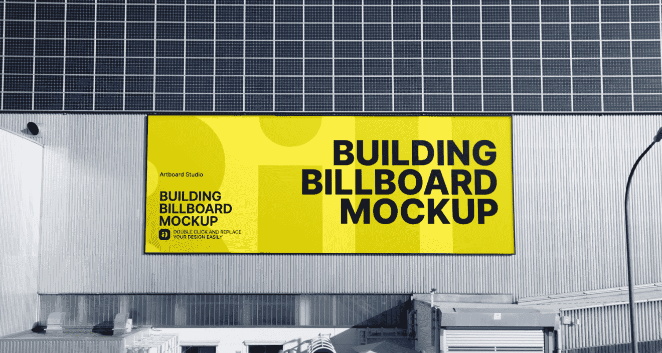 Billboard mockup/editable background/jpg png psd smartobject/outdoor . Outdoor Building Billboard Mockup