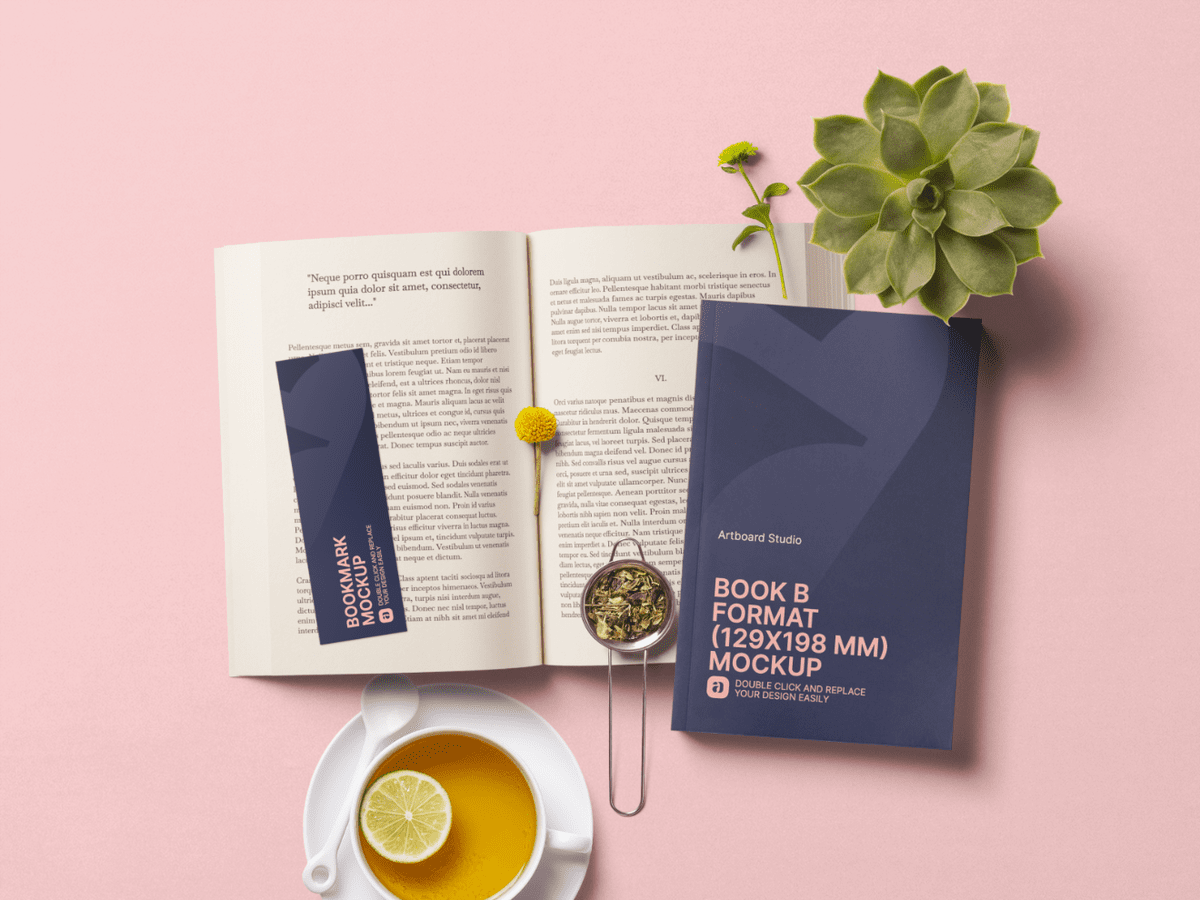 ✓ free for commercial use ✓ high quality images. Book B Format Mockup Scene
