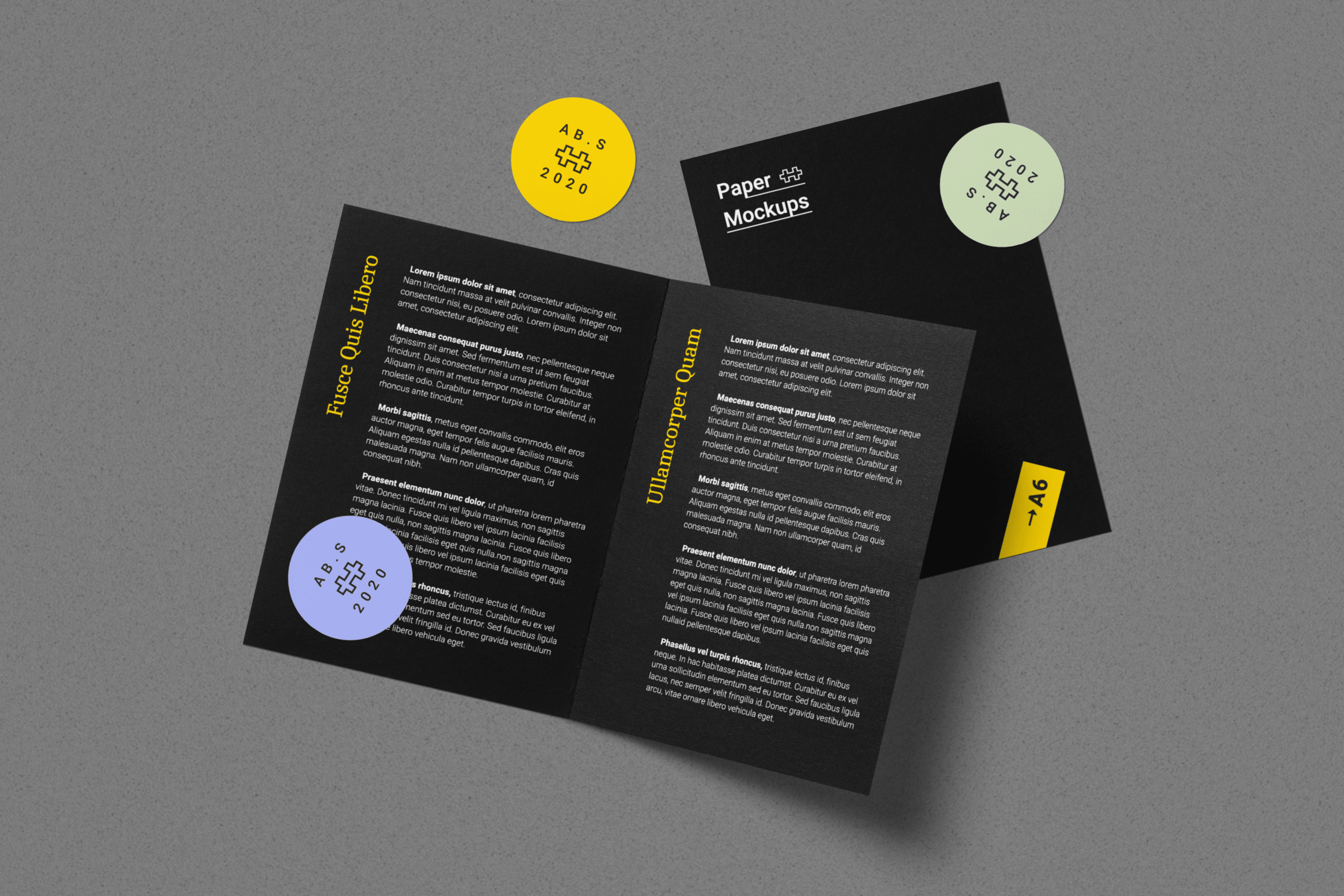 ✓ free for commercial use ✓ high quality images. Folded A6 Brochure Mockup Scene