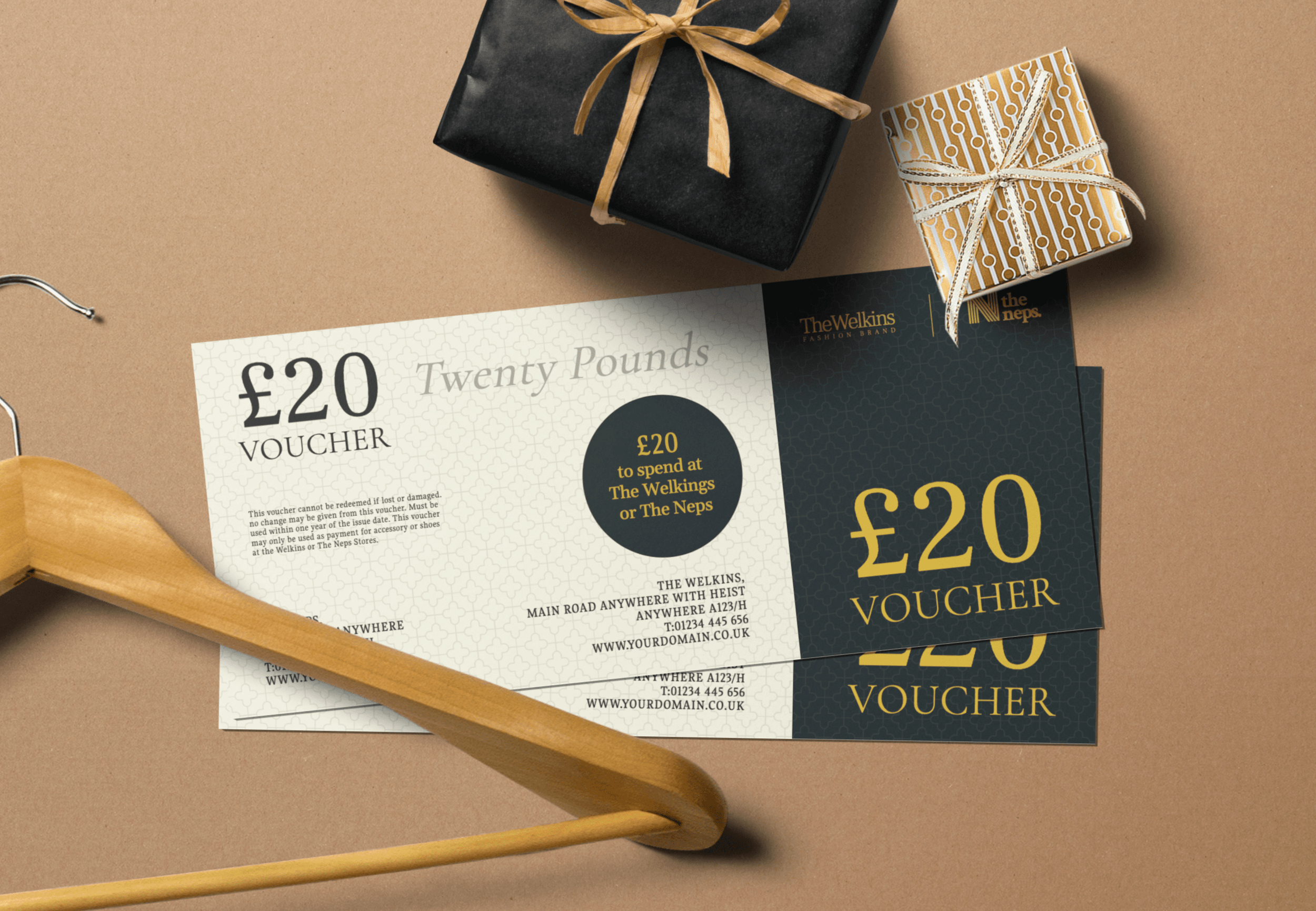 Gift cards make excellent presents that create some fun anticipation about shopping and help you get exactly the items you’re looking for. Gift Voucher Card Mockup Scene
