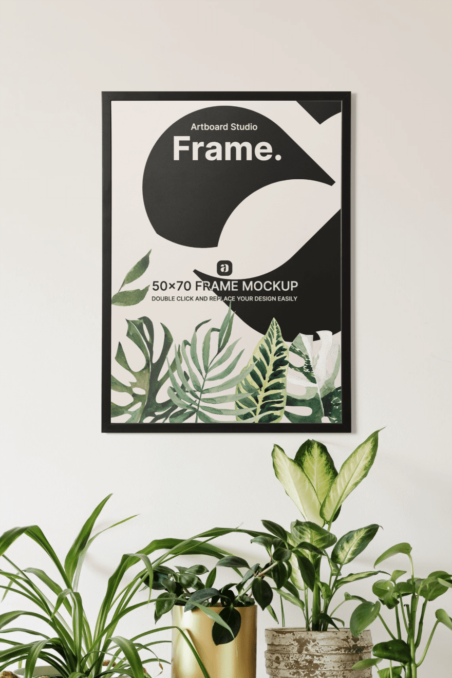 Simple edit with smart layers. Interior Poster Frame Mockup Template