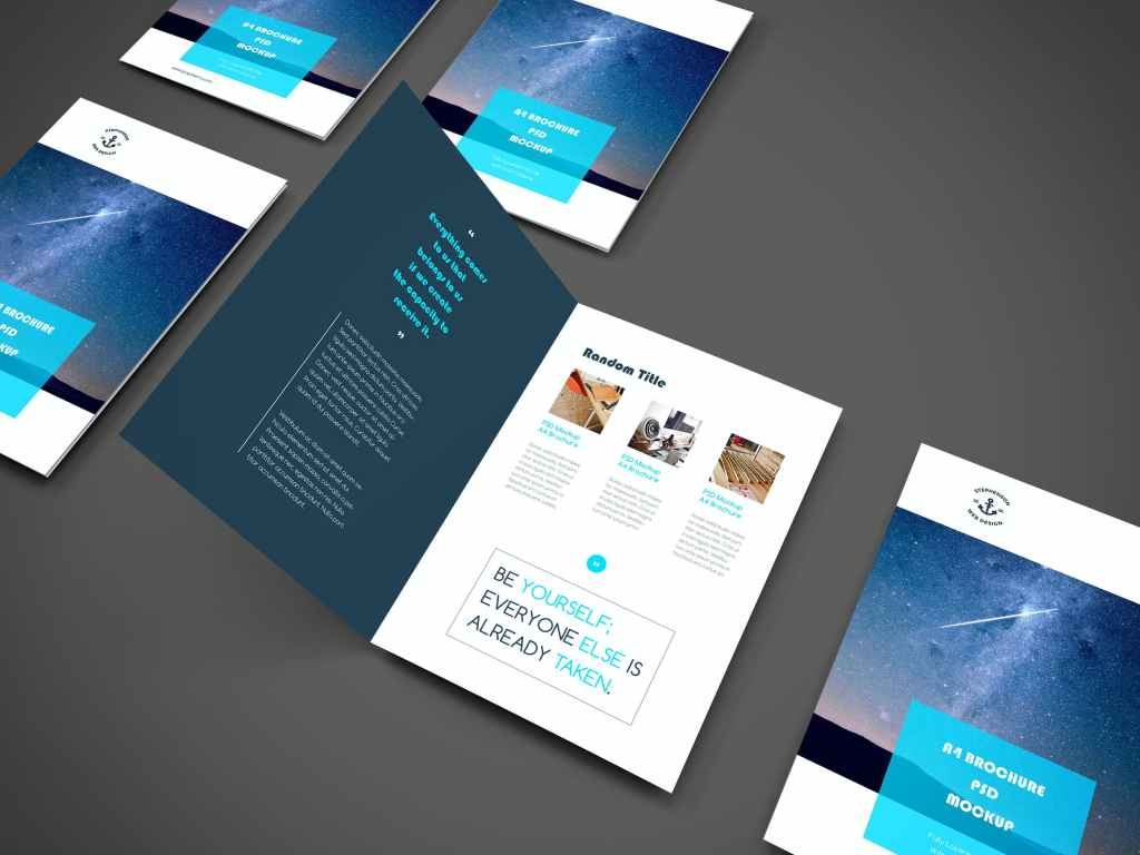 13+ Download A4 Brochure Mockup Free&nbsp;Psd