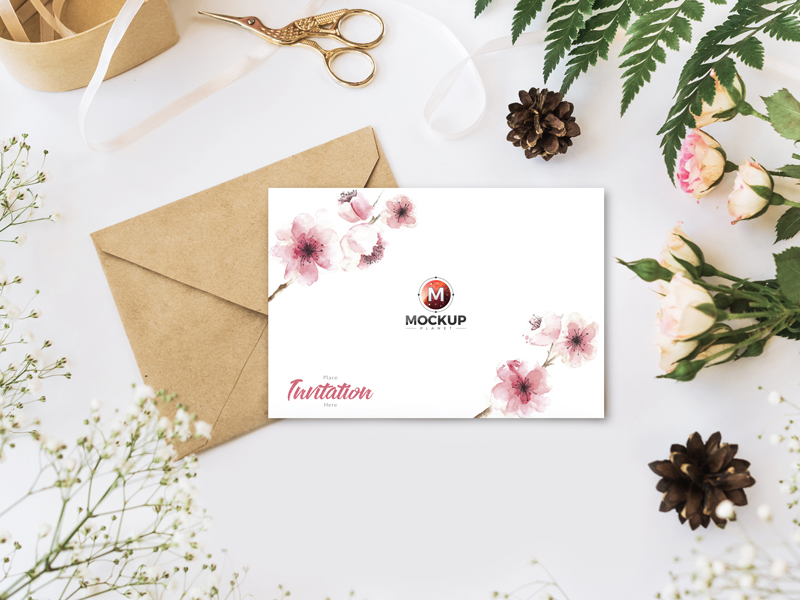 20+ Download Free Wedding Invitation Mockup&nbsp;Psd